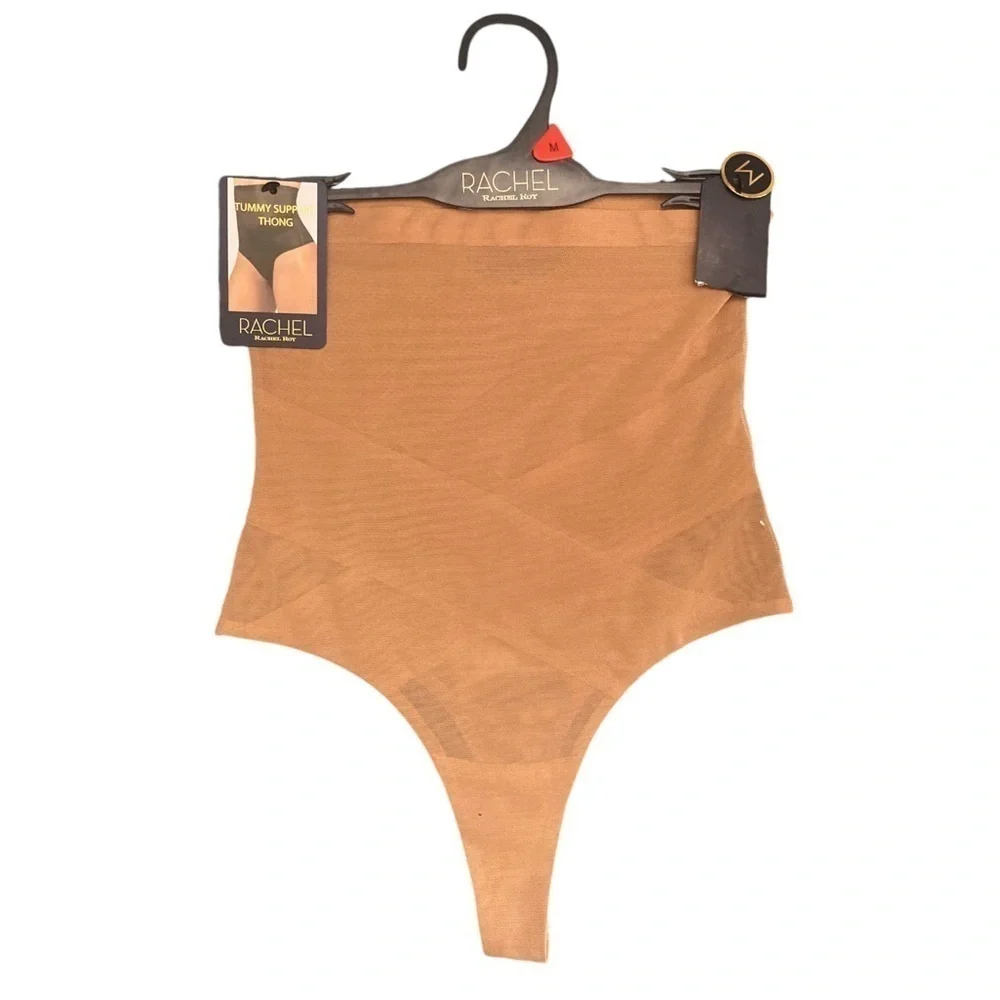 Rachel Roy NWT Shaping Thong High Rise Panty With Tummy Support in Mocha Size M